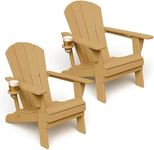 Miniatura 11 de GLANC Juego de 2 Sillas Plegables Adirondack, Sillas de Patio al Aire Libre para Fogata de HDPE para Todo Clima, Silla de Jardín para Piscina, Patio