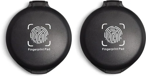 Paquete de 2 almohadillas de tinta de huellas dactilares para suministros notariales, identificación, tarjetas de huellas dactilares, aplicación de