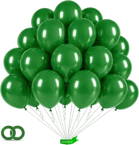 Miniatura 12 de EMART 100 globos negros de 12 pulgadas con cinta, helio de látex para fiestas de cumpleaños, baby shower, boda, graduación, Halloween, decoraciones