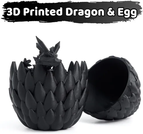 Miniatura 3 de Huevo de dragón 3D – Huevo de Pascua con dragón flexible en el interior, gran regalo impreso en 3D, decoración de figuras, juguete de escritorio