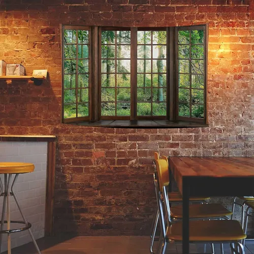 Miniatura 4 de Aidatain Tapiz Natural de Bosque Verde Escenario de Ventana Tapiz Estético de Pared para Dormitorio Franela 40" L x 30" A Manta de Playa Sala