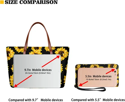 Miniatura 3 de Suhoaziia Juego de bolsos para mujer, diseño de perro salchicha, con asa superior, para mujer, con cartera de piel sintética