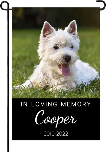 Miniatura 18 de Bandera conmemorativa personalizada para perros, banderas personalizadas con nombre de foto de mascota perdida, conmemoración para perros, Bandera