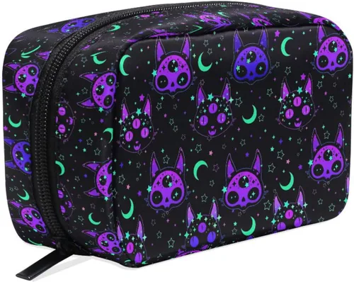 Miniatura 11 de MNSRUU Pequeña bolsa de cosméticos para niñas y mujeres, de viaje, con estampado de leopardo colorido, organizador de artículos de tocador
