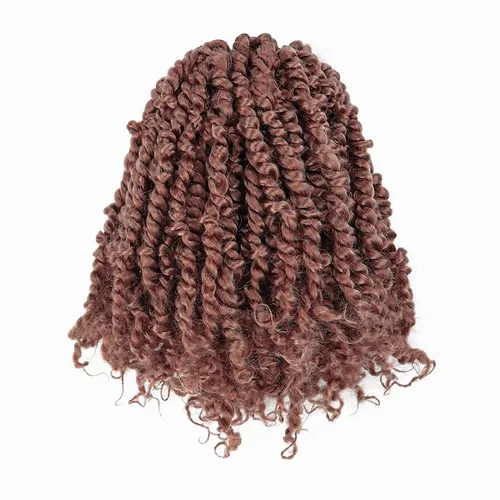 Miniatura 42 de Cabello de Ganchillo Pre-Retorcido Passion Twist para Mujeres Negras y Niños, Cabello Passion Twist Pre-Enrollado Trenzas Bohemias 4 Pulgadas 8