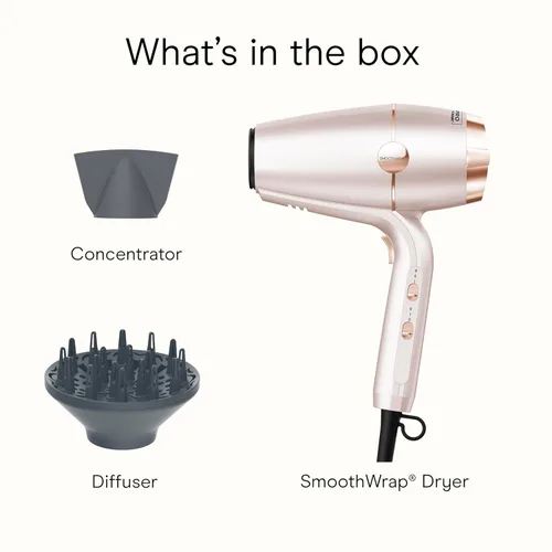 Miniatura 9 de INFINITI PRO CONAIR Secador de pelo SmoothWrap, secador de pelo con accesorios difusor y concentrador, tecnología avanzada de plasma y cerámica