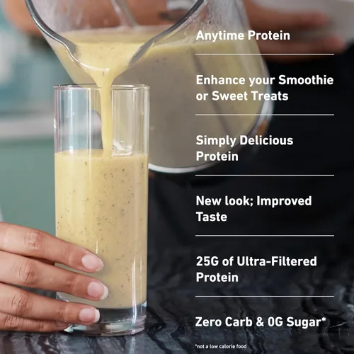 Miniatura 4 de Isopure Zero Carb 100% Proteína Pura de Suero Aislado en Polvo, Libre de Lactosa, Libre de Gluten, Con Vitaminas, Crema de Plátano, 25g de Proteína