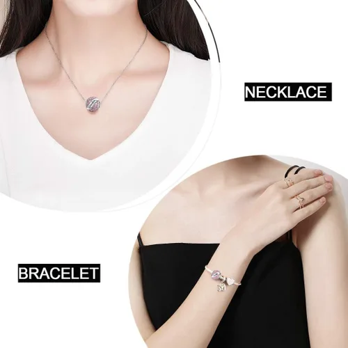 Miniatura 3 de JIAYIQI Dijes de piedra natal para dijes de pulsera de plata de ley 925 abalorios calados de feliz cumpleaños para mujer regalo de joyería Plata
