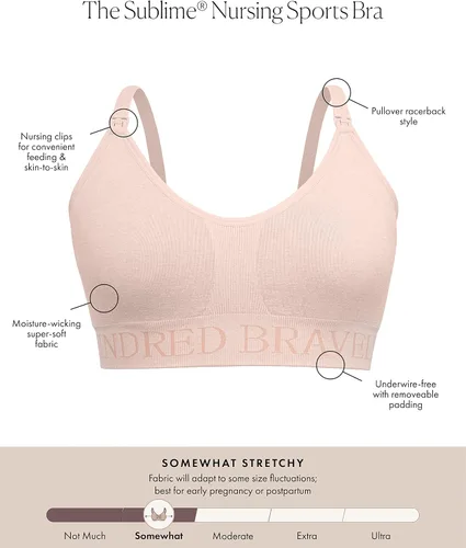 Miniatura 2 de Kindred Bravely Sublime Busty - Brasier deportivo de lactancia y maternidad de bajo impacto para F G H I Cup terracota ombrado