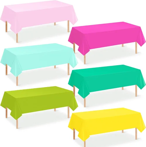 Miniatura 17 de Paquete de 12 manteles de plástico para baby shower de vaquero para mesas rectangulares, funda de mesa desechable con estampado de vaca, mantel