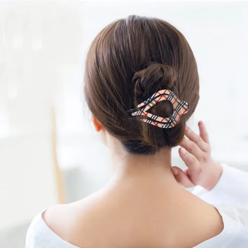 Miniatura 2 de 2 pinzas para el cabello con forma de corazón para cola de caballo, pasadores elegantes para mujeres, accesorios para el cabello rizado (celosía)