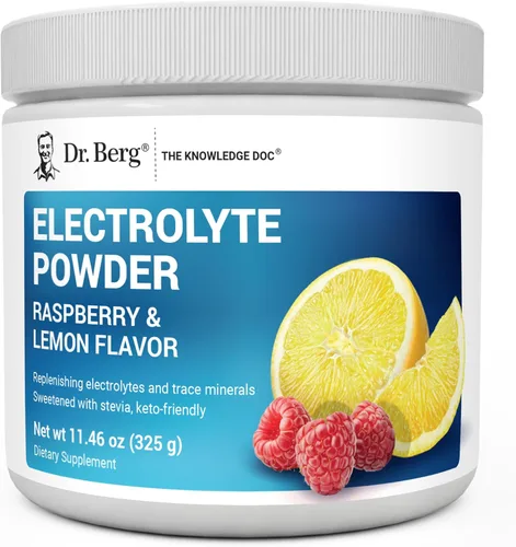 Dr. Berg Zero Sugar Hydration Keto Electrolyte Powder - Mejorado con 1000 mg de potasio y sal rosa real del Himalaya (no sal de mesa) – Suplemento