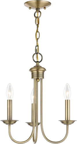 Miniatura 13 de Livex Lighting 42683-04 - Lámpara de araña de acero con 3 luces para decoración del hogar, 1 lámpara de techo negra, perfecta para decoración