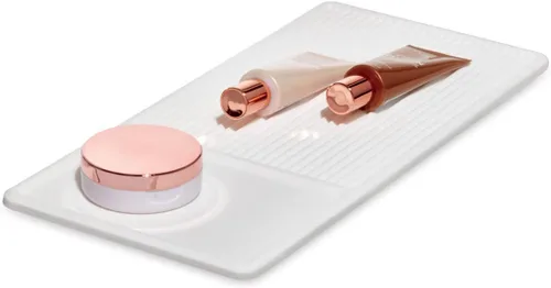 iDesign The Sarah Tanno Collection Tapete de silicona resistente al calor para organizadores de cajones cosméticos, color blanco