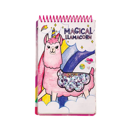 Miniatura 7 de Fashion Angels Llama Shaker - Portafolio compacto de bocetos/libro de bocetos de llama/libro para colorear, marrón/a, 7.6 onzas
