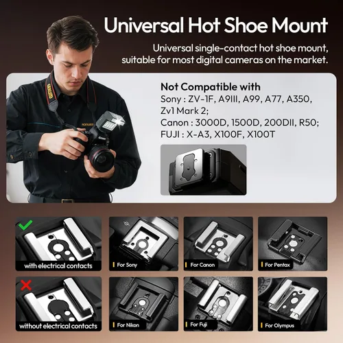 Miniatura 6 de Ulanzi SL03 Mini Flash Speedlite GN8 Potente 6500K Luz de flash en la cámara, 4 niveles de potencia, compatible con Sony