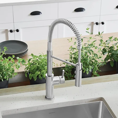 Miniatura 6 de Blanco Catris 1.5 GPM - Grifo de cocina extraíble con un solo orificio