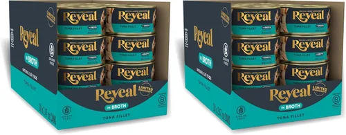 Miniatura 8 de Reveal Alimento húmedo natural para gatos, 24 unidades, sin granos, alimento enlatado de ingredientes limitados para gatos, atún con algas marinas