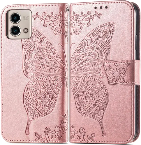 Miniatura 2 de GYHOYA Funda tipo cartera compatible con Moto G Stylus 5G 2023 para mujer, de piel, con función atril magnético y tarjetero, funda protectora