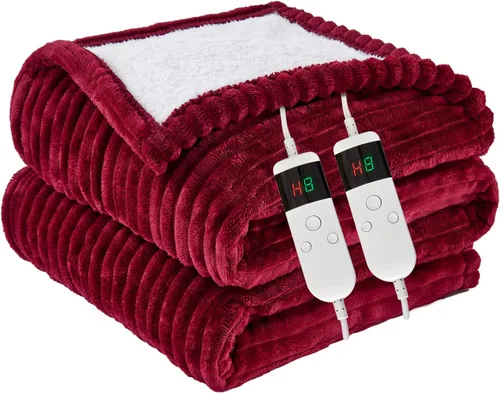 Miniatura 19 de Manta térmica portátil con mangas y bolsillo para el pie, manta térmica de calentamiento rápido con 10 ajustes de calor apagado automático