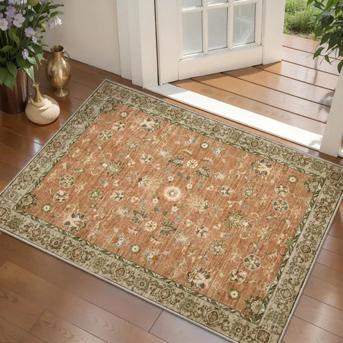 Miniatura 70 de Tangsoo Alfombra lavable para pasillo, antideslizante, 2 x 6 pies, estilo bohemio, floral, vintage, para entrada, suelo suave, para cocina, baño