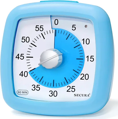 Miniatura 15 de Secura - Temporizador visual de 60 minutos, temporizador silencioso de estudio para niños y adultos, relojes de tiempo, temporizador de cuenta
