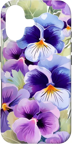 Pansy Flower Pattern Floral Case for iPhone 17