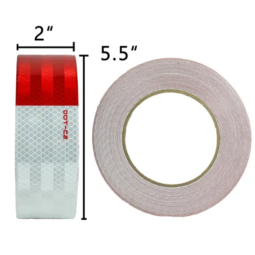 Miniatura 8 de SWRT DOT-C2 - Cinta reflectante de 2 pulgadas x 30 pies, cinta reflectante roja y blanca, resistente al agua, para exteriores, fuerte visibilidad