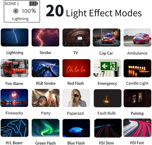 Miniatura 4 de Paquete de 2 varitas de luz RGB de mano W200, iluminación LED, luz de mano, luz de fotografía, Vlog con magnético CRI95+ 2500K-9000K batería