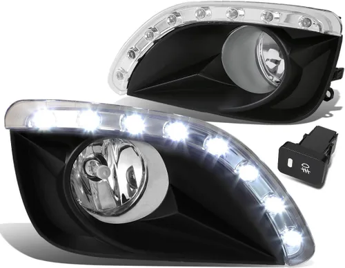 DNA MOTORING FL-ZTL-137-CH Luz antiniebla LED DRL con interruptor lado del conductor y pasajero mejora la visibilidad [compatible con Camry 10-11]