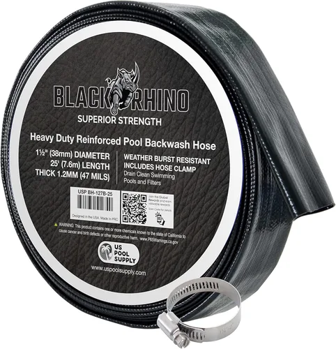 U.S. Pool Supply Manguera de retrolavado para piscina de 1 1/2 pulgadas de diámetro x 25 pies - Manguera de descarga para bomba, filtro de arena y