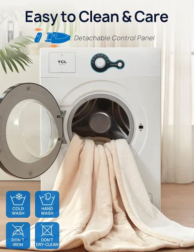 Miniatura 7 de Westinghouse Manta eléctrica con bolsillo para el pie para adultos, manta térmica de franela suave a sherpa con 6 niveles de calefacción y ajustes