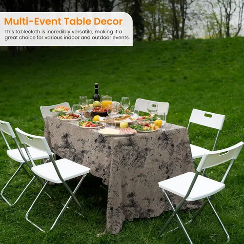 Miniatura 2 de Majestic Giftware Manteles de jacquard para mesas rectangulares (TARBK-5490) Aruba - Funda de mesa de comedor con diseño elegante negro Mantel