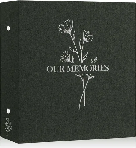 Miniatura 20 de Lanpn Álbumes de fotos pequeños de 4 x 6 pulgadas, 50 imágenes, paquete de 2 unidades, mini capacidad de lino Our Memories, juego de bolsillos