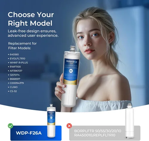 Miniatura 3 de Waterdrop Plus 640565 Filtro de agua para refrigerador, reduce el plomo y PFAS, repuesto para Bosch® 640565, certificado NSF 401, 53 y 42, 3 filtros