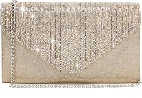 Miniatura 14 de Dasein Bolso de mano con satén satinado para mujer, tipo embrague, para noche, bandolera, bolsos, fiesta, graduación, boda, sobre