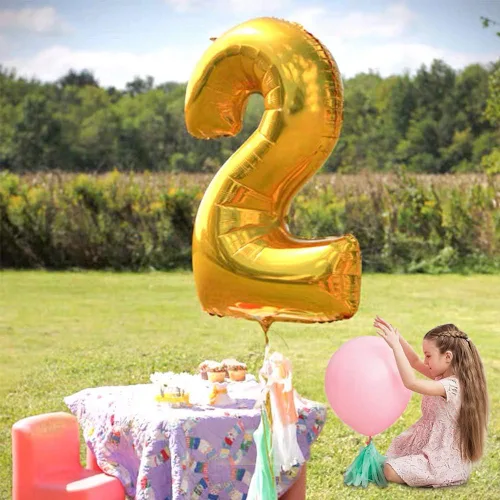 Miniatura 5 de TONIFUL Globos dorados de 40 pulgadas con números grandes del 0 al 9, globos digitales de helio del número 5, globos de aluminio de Mylar con Nmuber