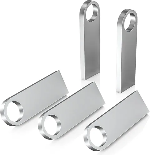 Miniatura 11 de ABLAZE Paquete de 2 unidades flash de 128 GB, unidades de pulgar USB 2.0 de metal con llaveros USB Stick Pendrive (plateado)