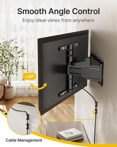 Miniatura 8 de monTEK 0.77" Soporte de pared ultradelgado para TV de 37 a 75 pulgadas, soporte de pared para TV de perfil bajo de movimiento completo con brazos