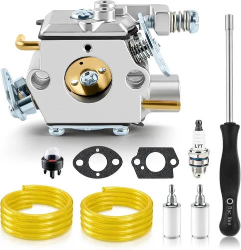 309376002 Carburador para motosierra de gas Ryobi RY3714 RY3716 | Carb with Gasket Fuel Filter Fuel Line Hose Spark Plug Primer Bulb Adjustment Tool