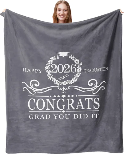 Regalo de graduación 2026 para ella él, manta de graduación de clase de 2026, escuela secundaria universitaria regalo de graduación PHD para mujeres