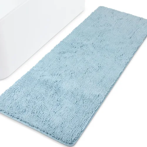 Miniatura 176 de Yeaban Alfombra de pasillo de baño de 24 x 72 pulgadas, antideslizante, alfombra de baño larga de felpilla gruesa, absorbente y lavable, alfombra