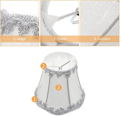 Miniatura 7 de Baluue Lámpara de tela para lámpara de araña, accesorios pequeños de tela rústica de 4.7 pulgadas, cubierta para lámparas de pie de pared de mesa
