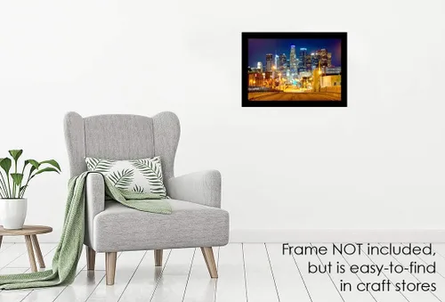 Miniatura 4 de Póster fotográfico de Los Ángeles Skyline Night sin marco, vista desde el este de Los Ángeles, 12 x 18 pulgadas, panorama fotográfico