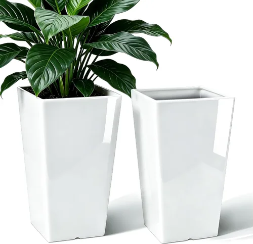 Miniatura 7 de QCQHDU Macetas grandes y altas de 21 pulgadas para plantas de interior y exterior, 2 paquetes de macetas duraderas para maceteros de flores