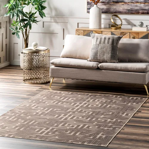nuLOOM Alfombra de yute fácil de 4 x 6 pies, lavable a máquina, antideslizante, para sala de estar, dormitorio, habitación de los niños, guardería,