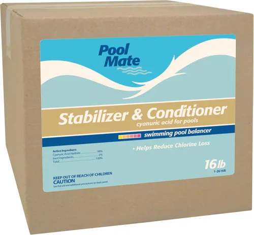 Miniatura 8 de Pool Mate 28 Libras Estabilizador y Acondicionador Premium para Piscina, Ácido Cianúrico Concentrado para Piscinas, Ayuda al Cloro a Durar Más Largo