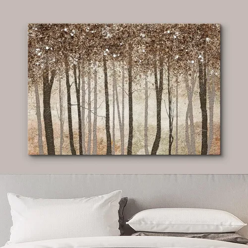 Miniatura 3 de wall26 Lienzo impreso para pared, diseño rústico, marrón, otoño, bosque, árbol, paisaje, naturaleza, ilustraciones de área silvestre, arte moderno