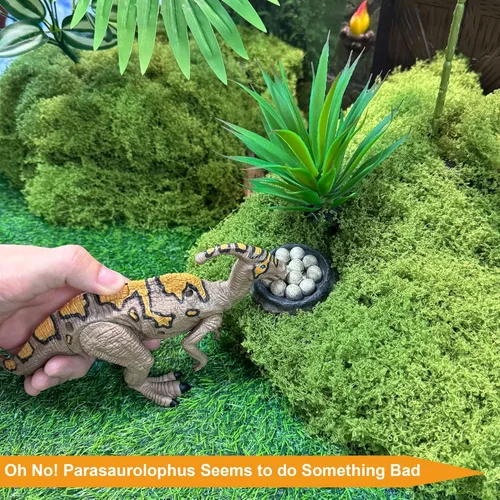 Miniatura 7 de EKU Juguetes de Dinosaurio Chomp Action Mosasaurus Spinosaurus Toy, Cabeza Móvil Movimiento de Ataque Parasaurolophus Figuras de Acción Realistas