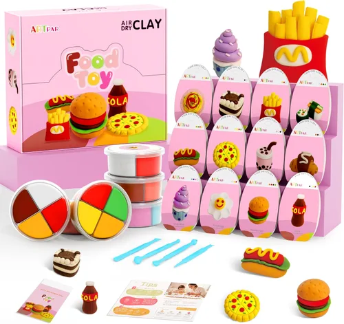 Miniatura 10 de ARTPAR Plastilina de Secado al Aire para Niños, Kit de Arcilla para Modelar, Set de Escultura Model Magic, Ultra Ligera y Suave, Segura No Pegajosa